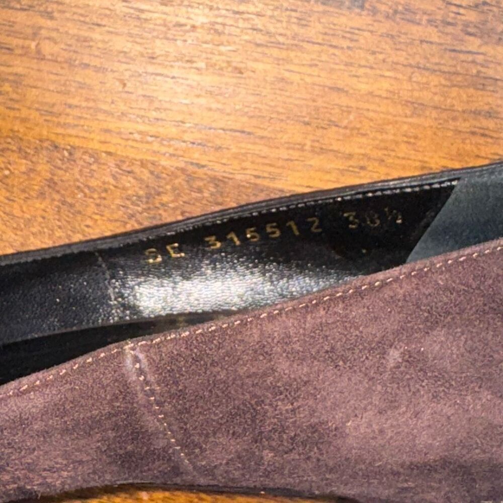 Saint Laurent Brown Suede Tribtoo Pumps - Picture 9 of 9
